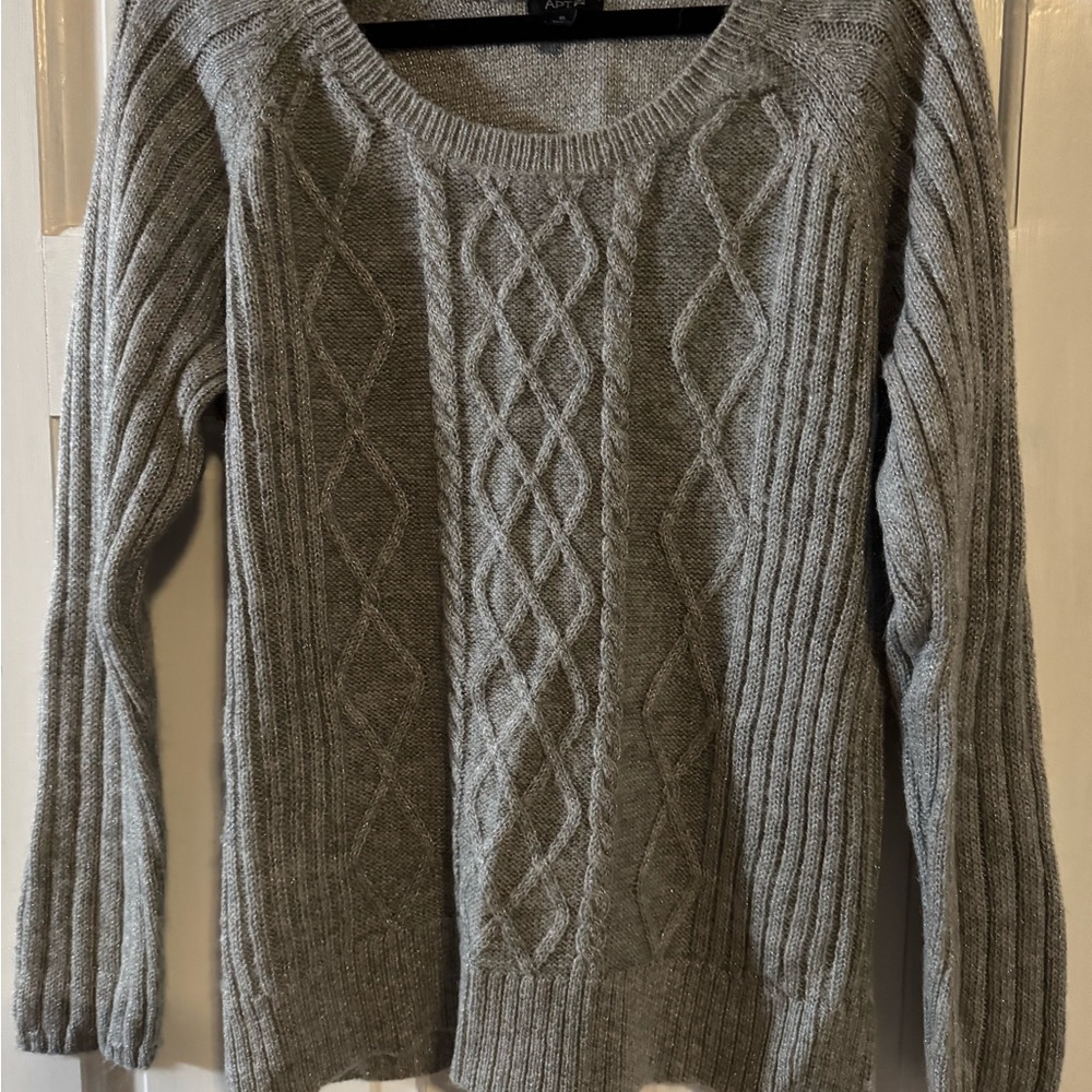 Apt. 9 Women's Gray Cable Knit Sweater